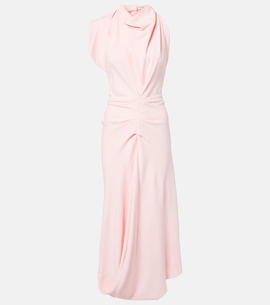victoria beckham draped crêpe midi dress