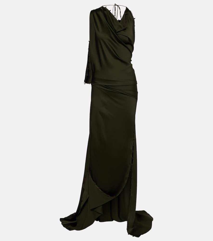 victoria beckham draped crêpe satin gown