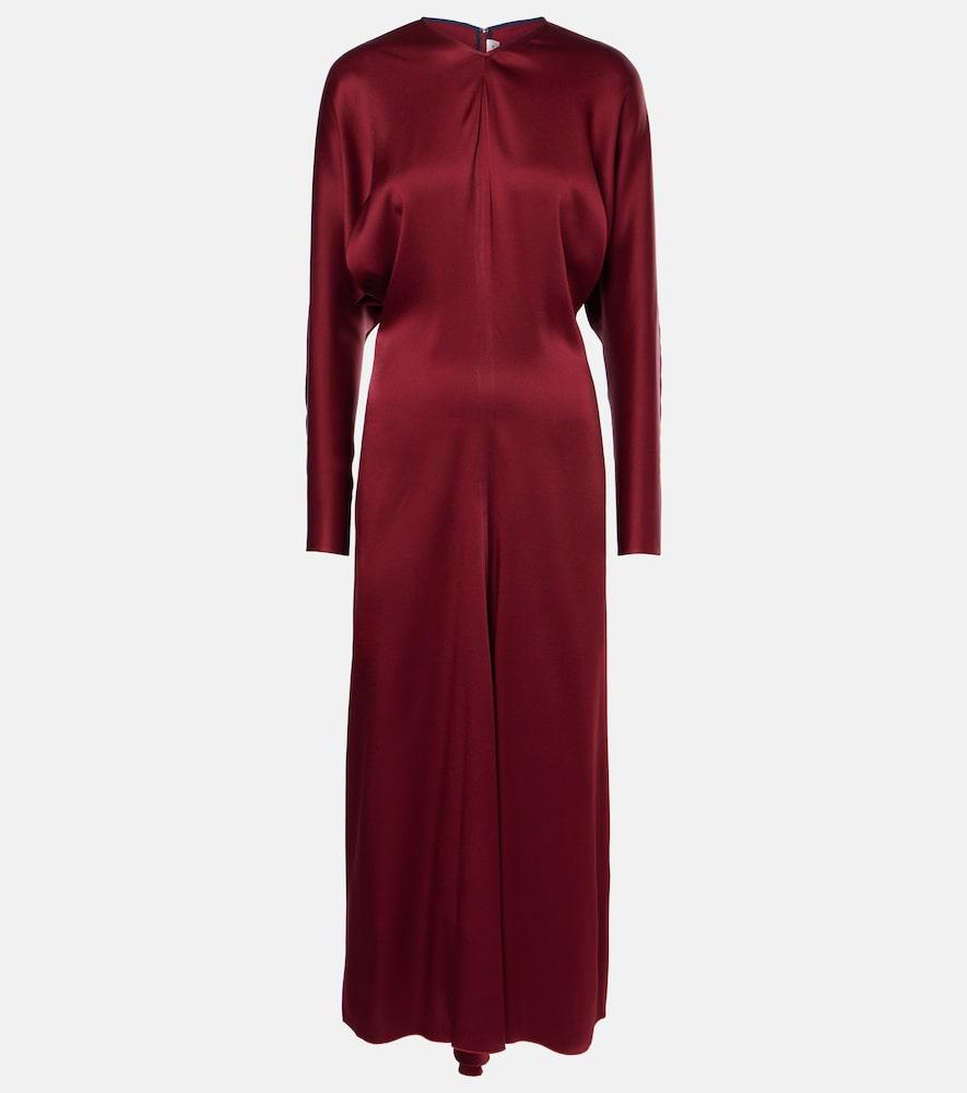 victoria beckham draped crêpe satin midi dress