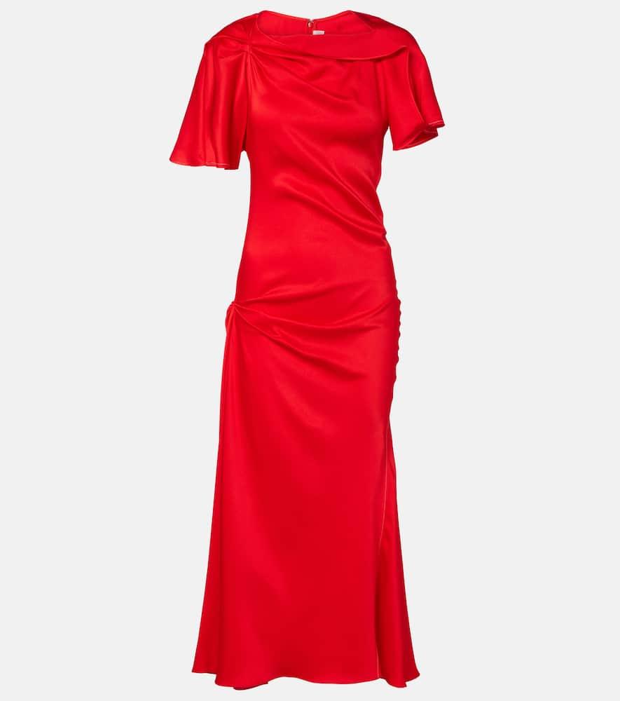 victoria beckham draped gathered midi dress