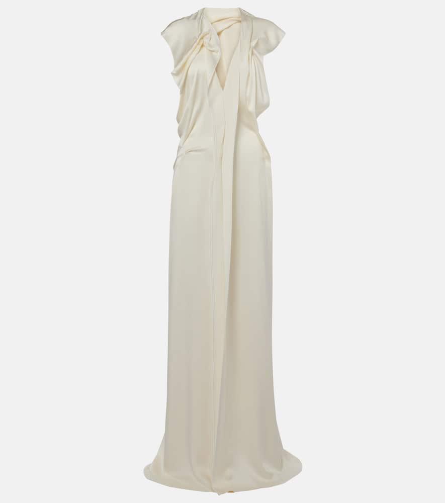 victoria beckham draped satin gown