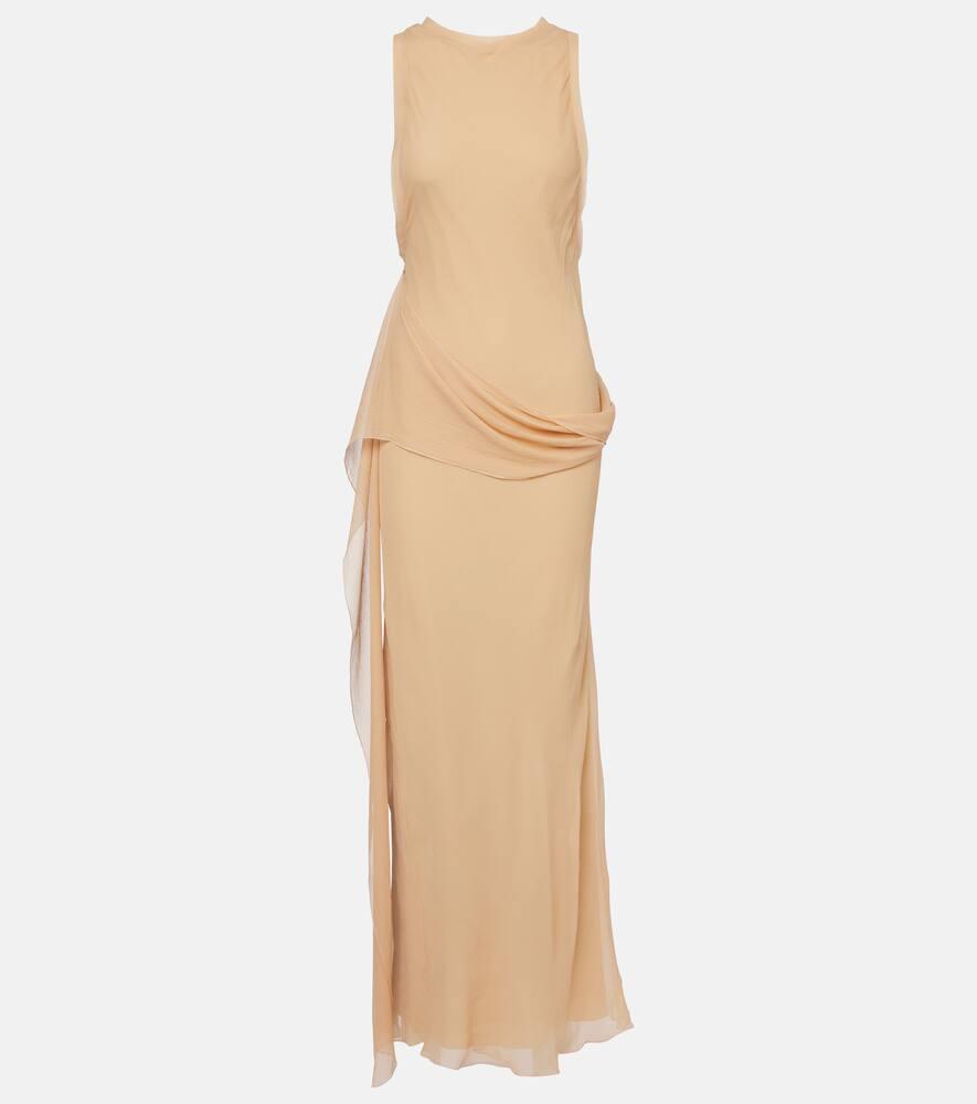 victoria beckham draped silk gown