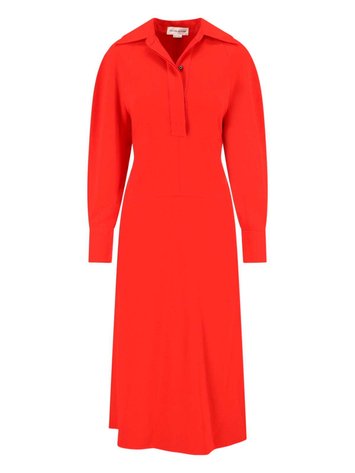 victoria beckham dresses red viscose - women