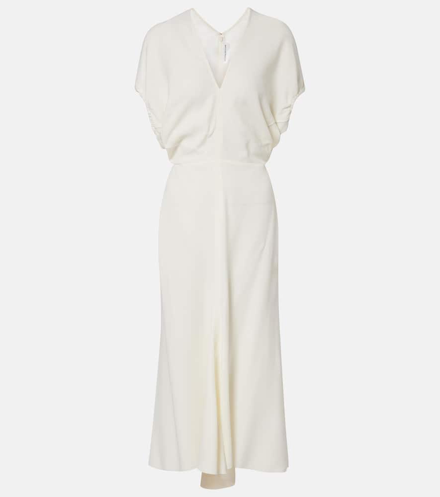 victoria beckham edith crêpe satin midi dress