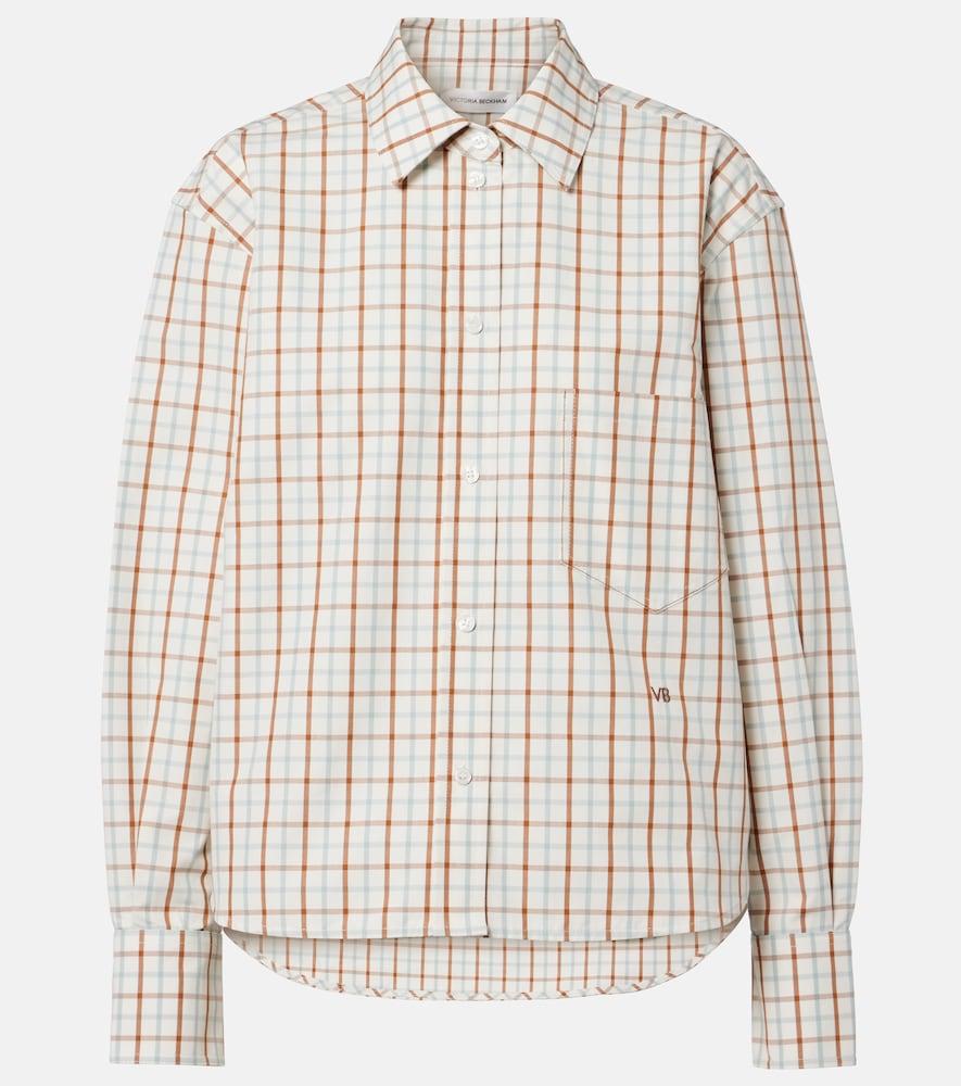 victoria beckham ellis checked cotton shirt