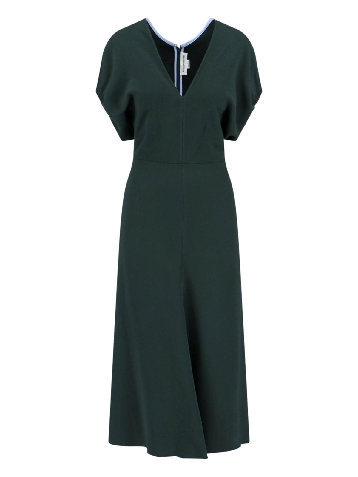 victoria beckham flared midi dress