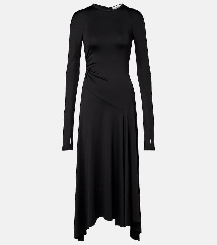 victoria beckham gathered asymmetric midi dress