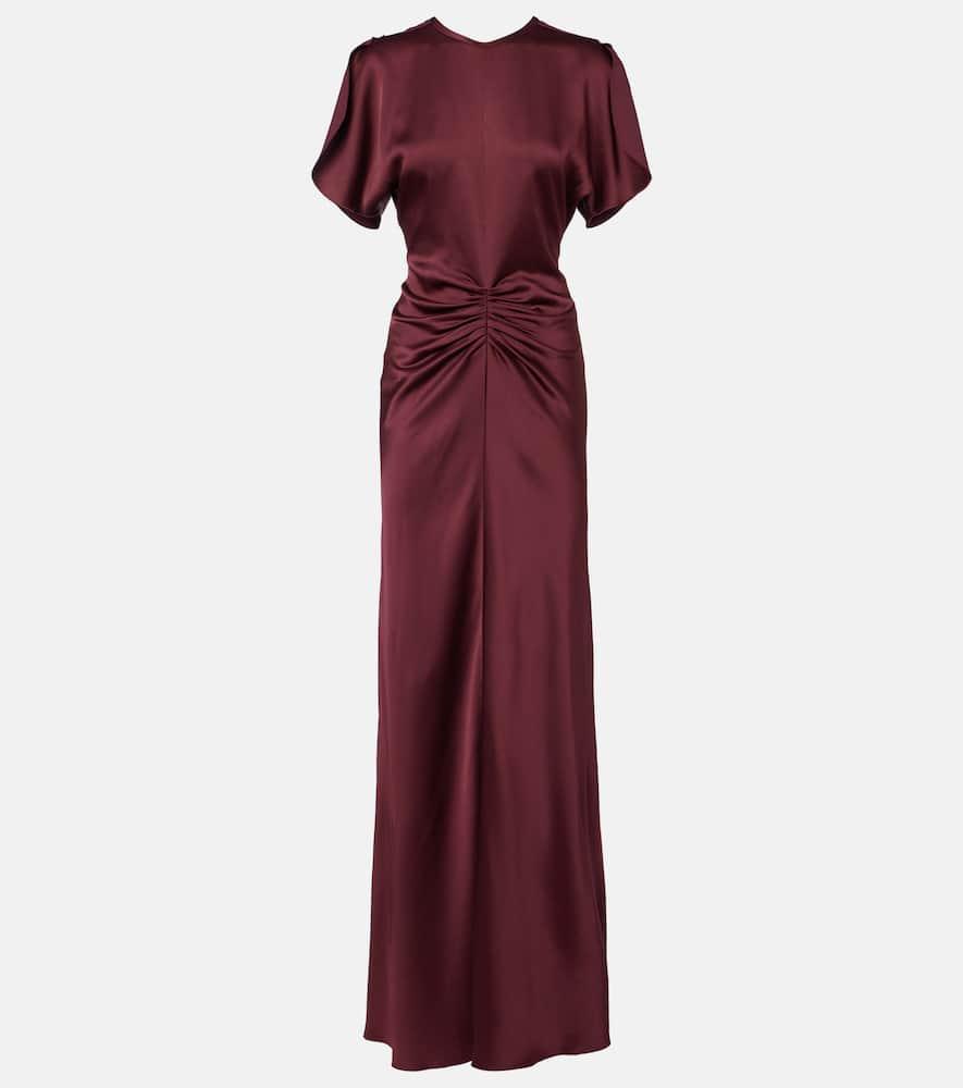 victoria beckham gathered jersey maxi dress