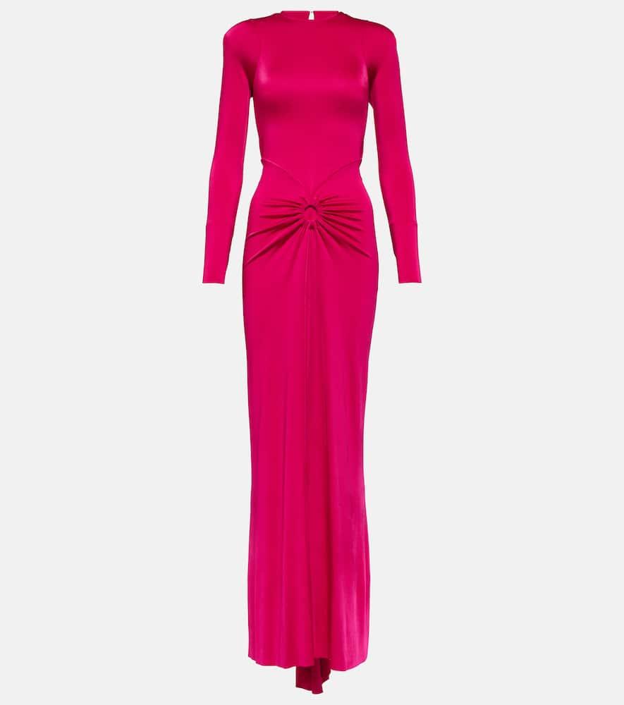 victoria beckham gathered jersey maxi dress