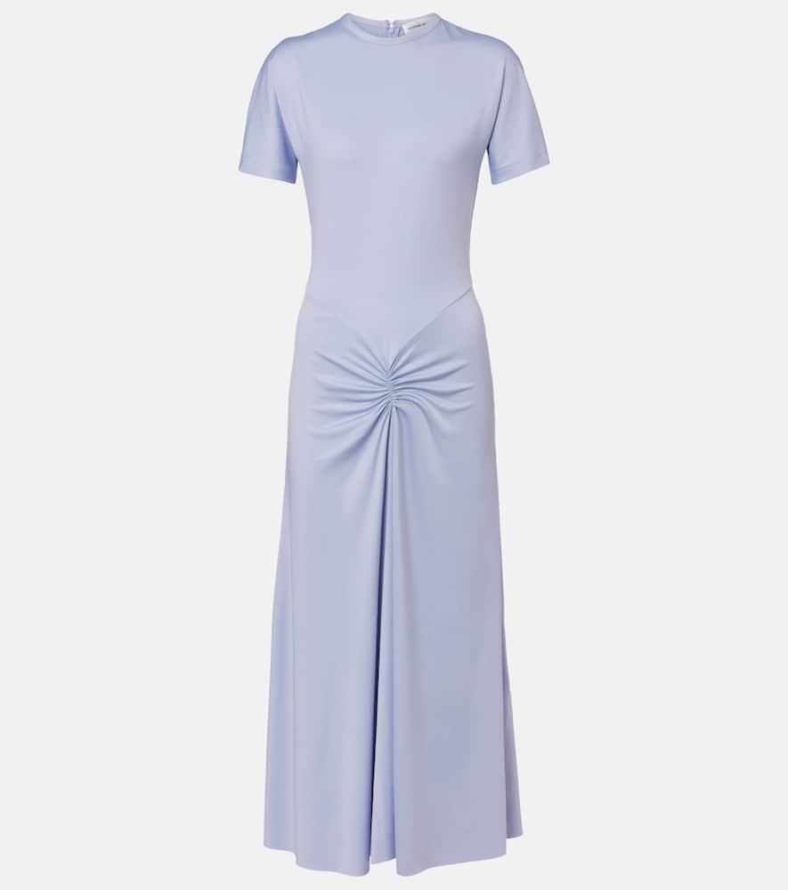 victoria beckham gathered jersey midi dress