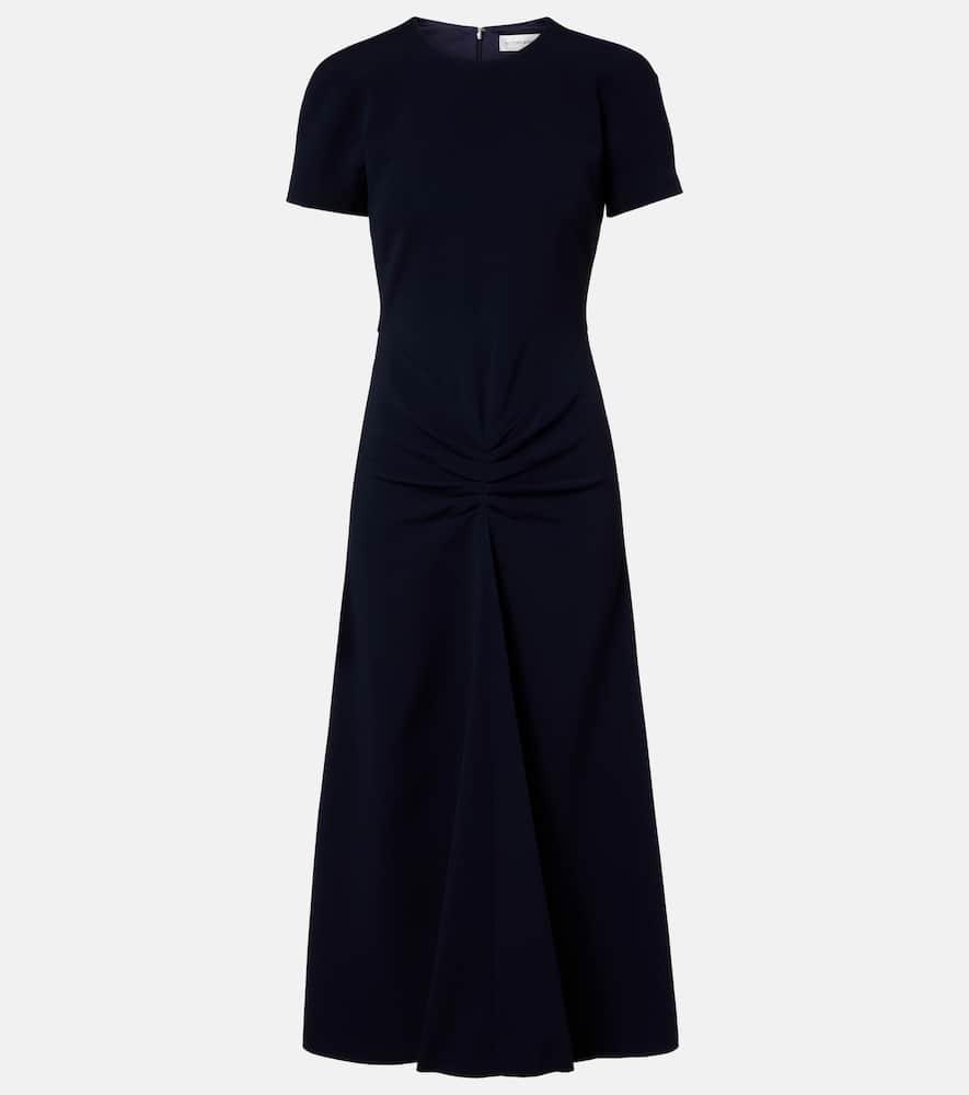 victoria beckham gathered jersey midi dress
