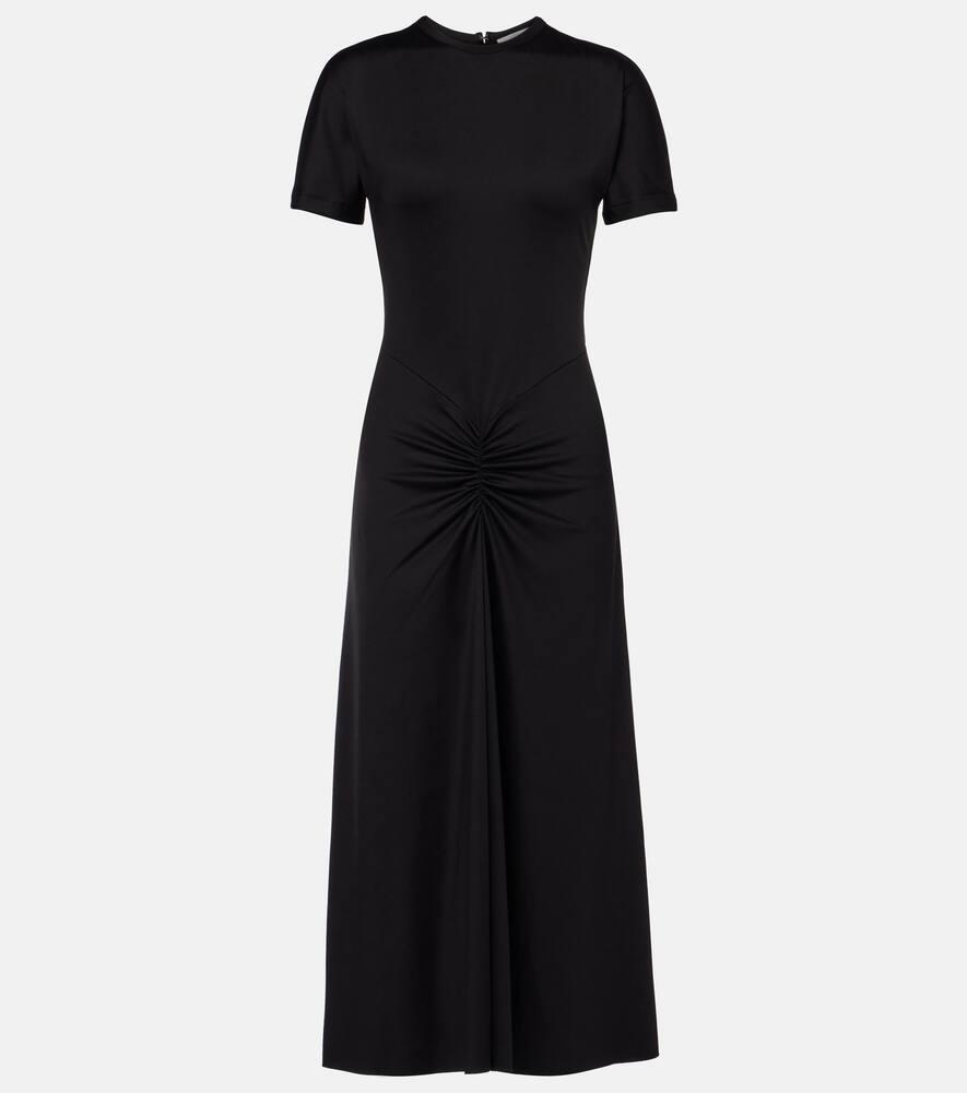 victoria beckham gathered midi dress