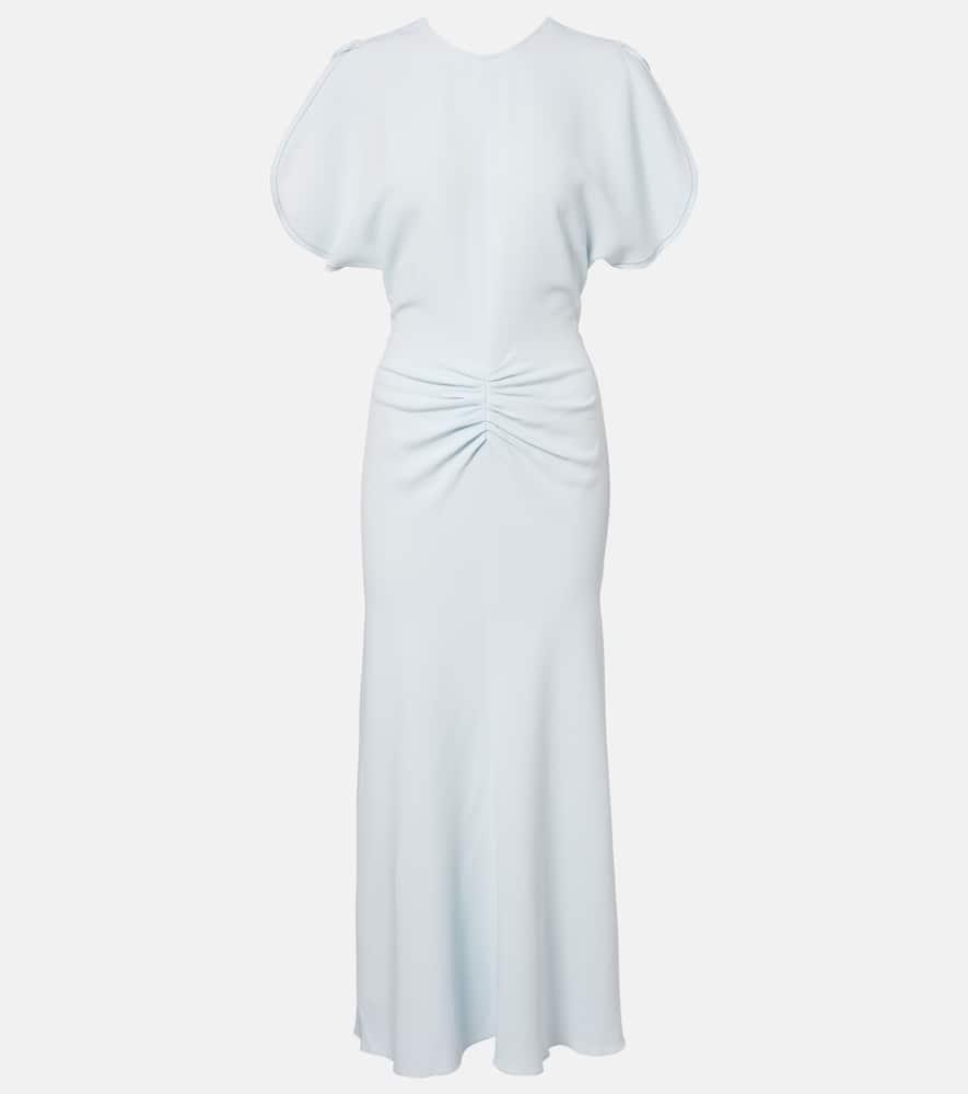 victoria beckham gathered midi dress