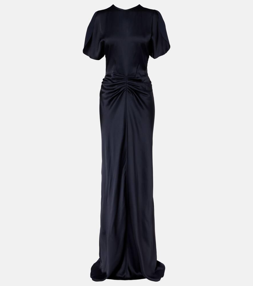 victoria beckham gathered satin gown