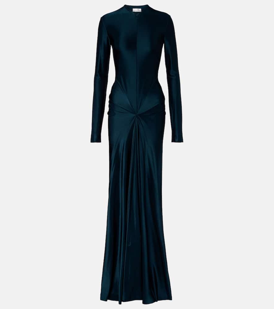 victoria beckham gathered satin gown
