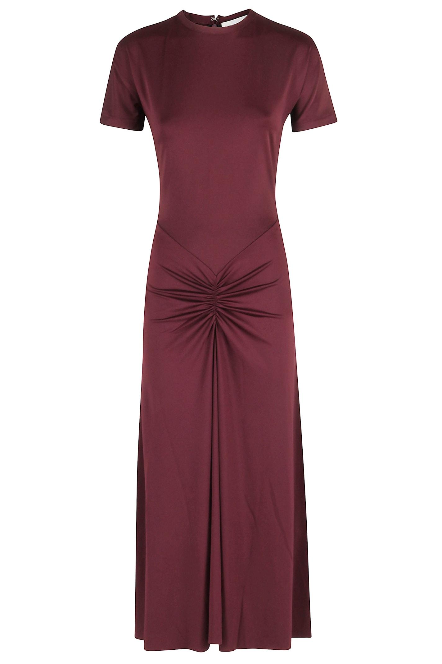 victoria beckham gathered waist t-shirt midi dress