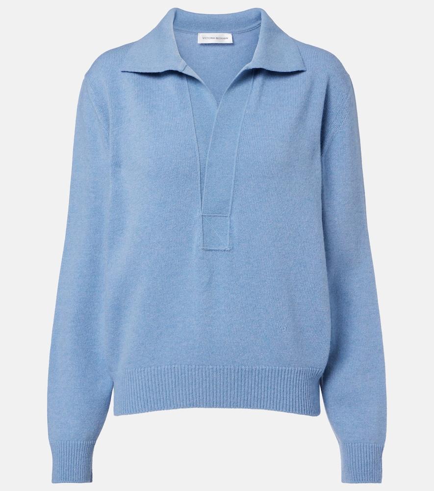 victoria beckham genevieve wool and cashmere polo sweater