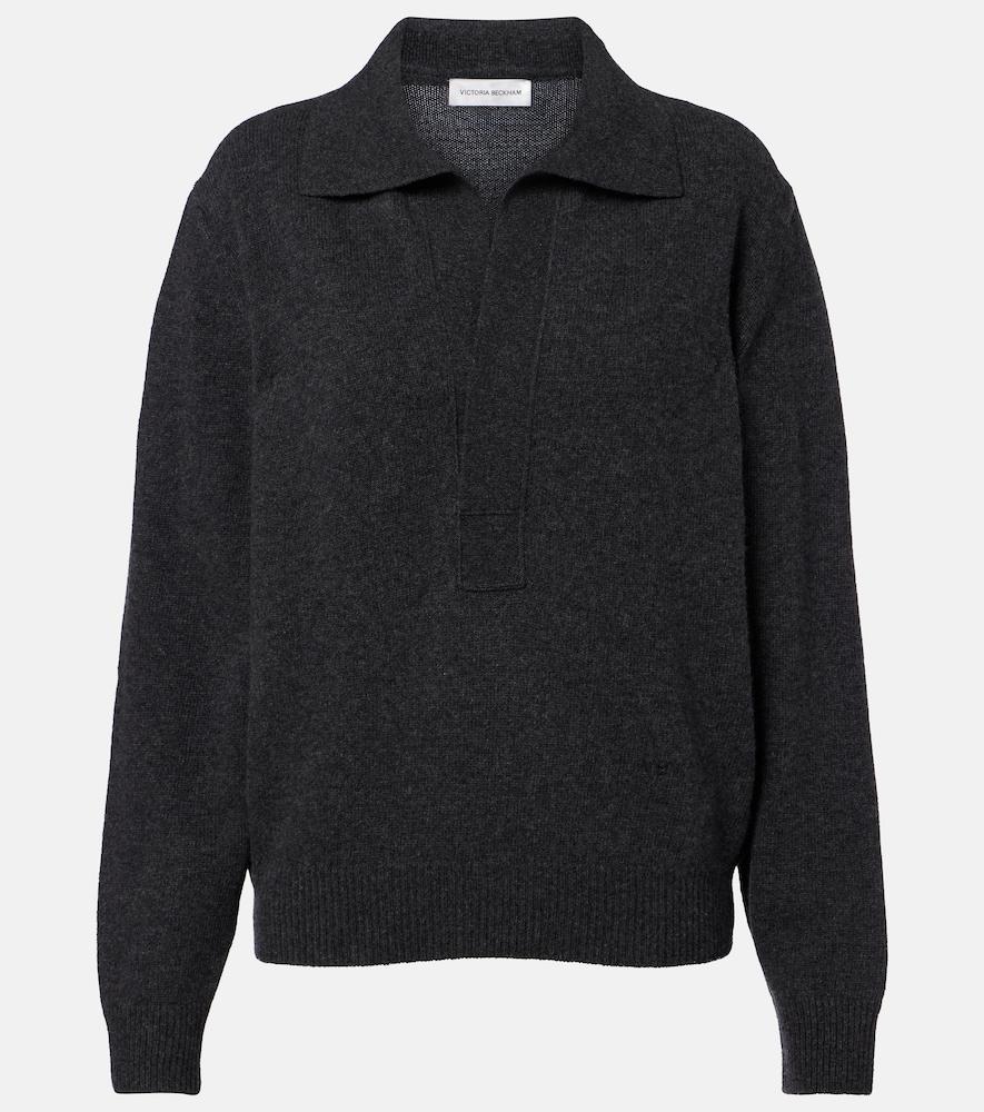 victoria beckham genevieve wool and cashmere polo sweater