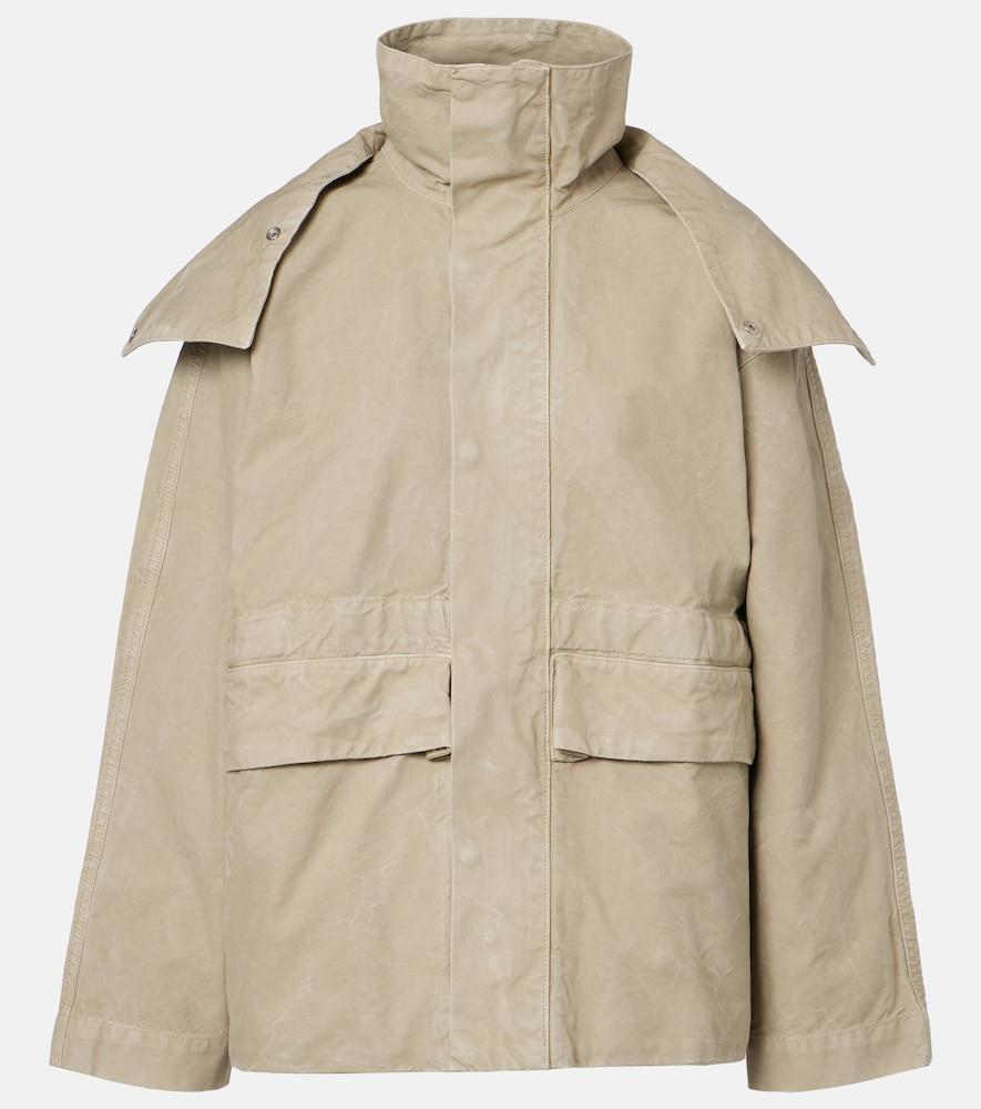 victoria beckham hooded cotton canvas jacket