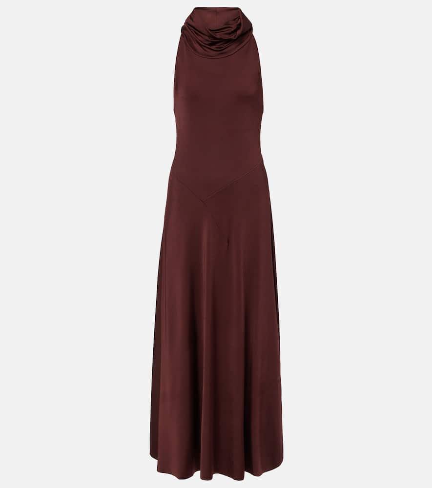 victoria beckham hooded jersey midi dress