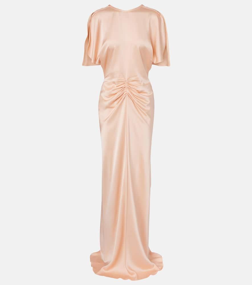 victoria beckham isabella gathered satin gown