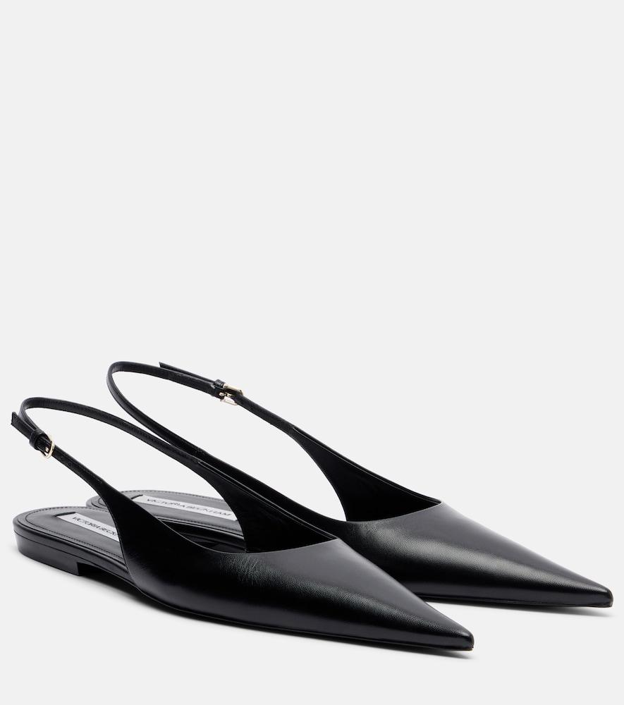 victoria beckham leather slingback flats