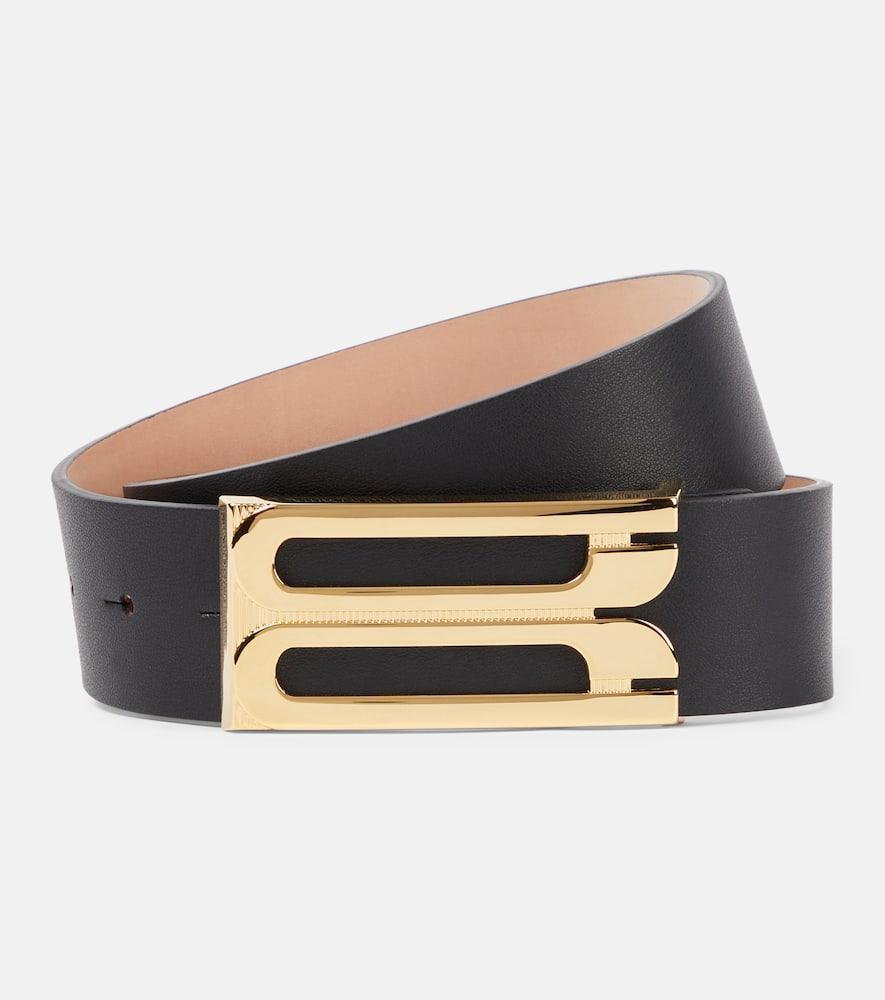 victoria beckham logo leather belt