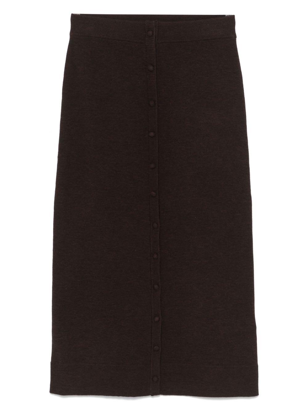 victoria beckham midi skirt with button