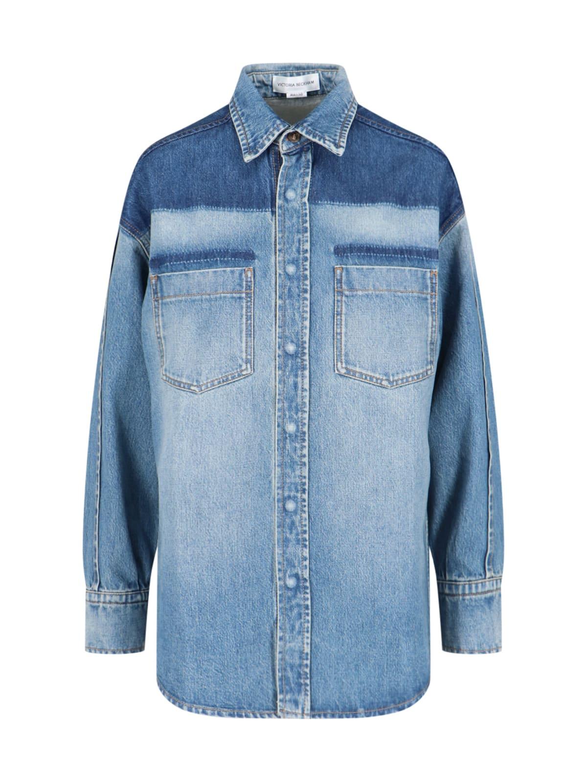 victoria beckham oversize denim shirt