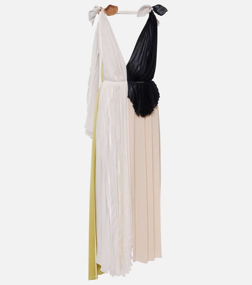 victoria beckham pleated maxi dress