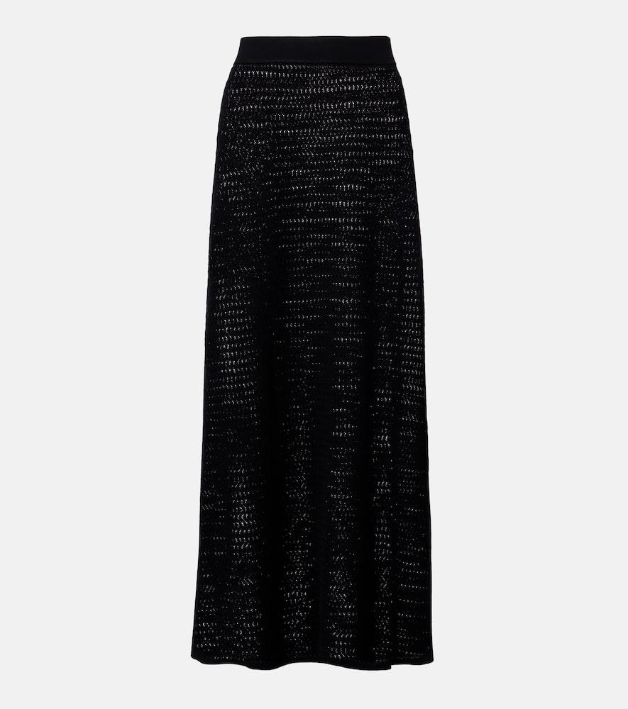 victoria beckham pointelle midi skirt