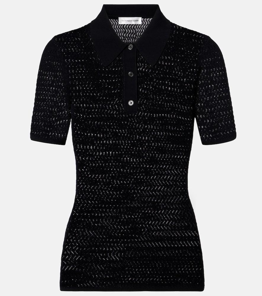 victoria beckham pointelle polo shirt