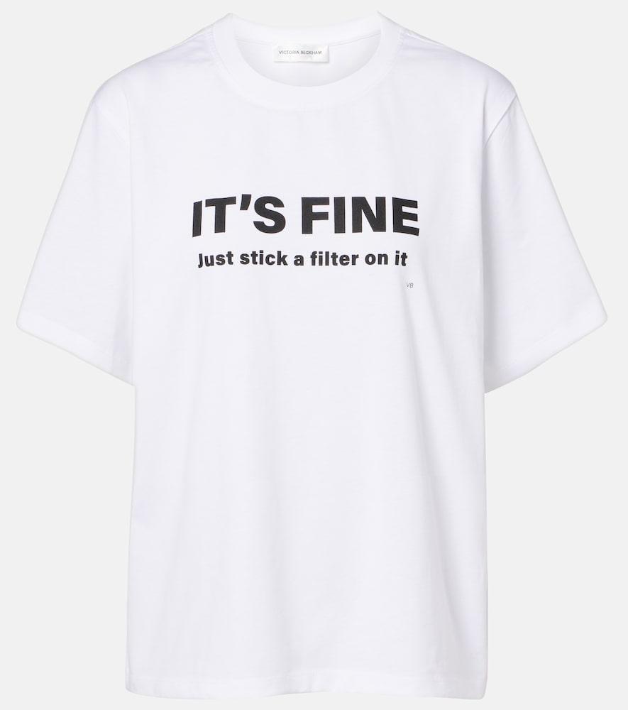victoria beckham printed cotton jersey t