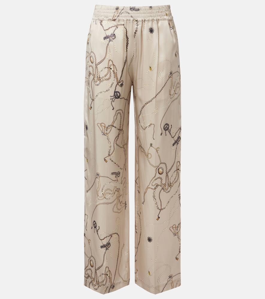 victoria beckham printed silk satin pajama pants