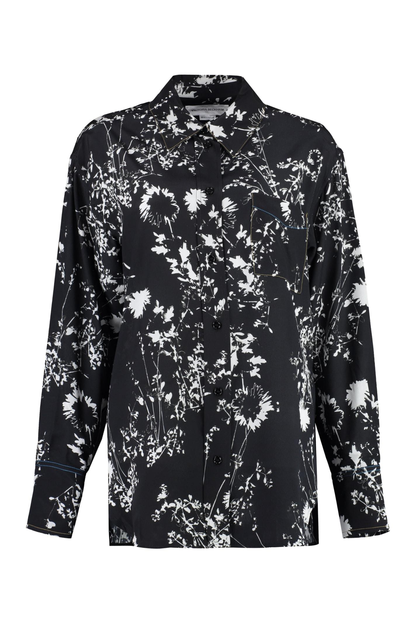 victoria beckham printed silk shirt