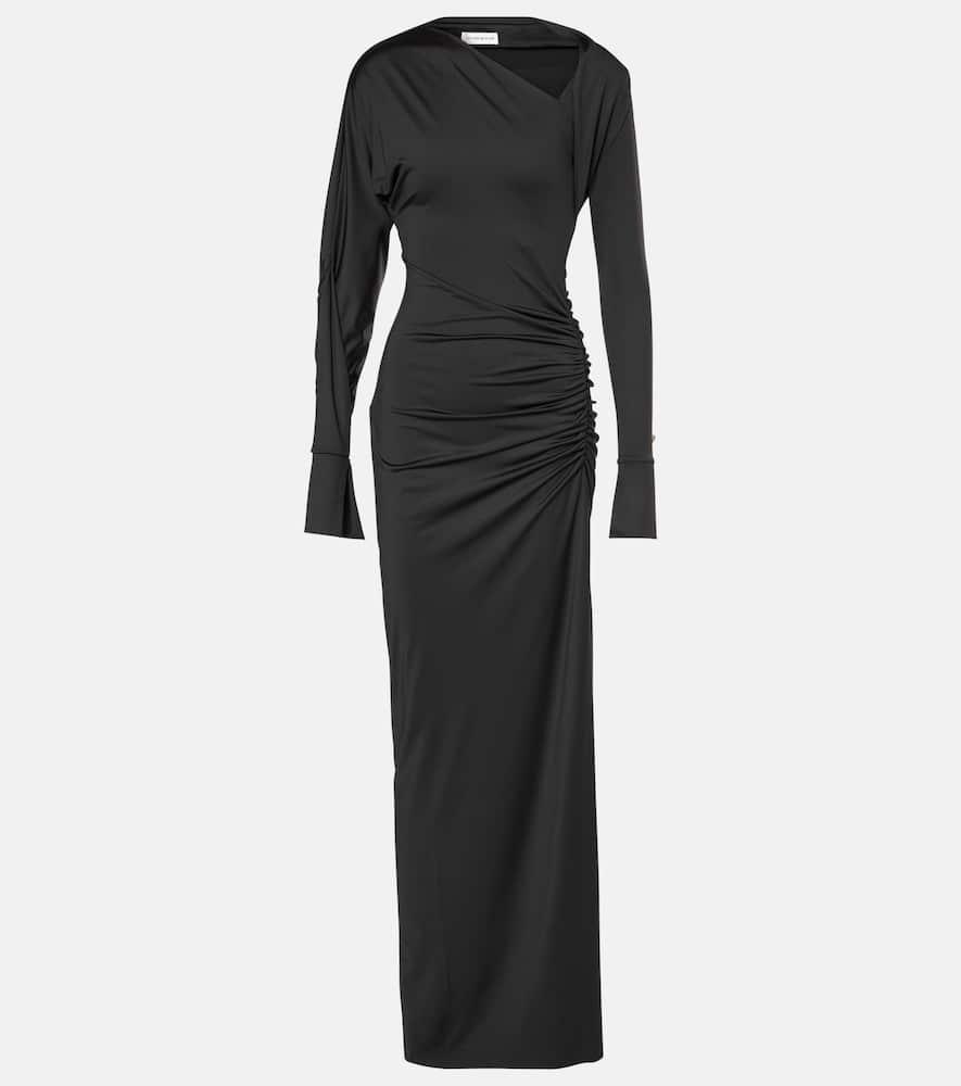 victoria beckham ruched asymmetric gown