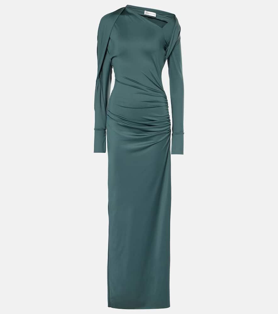 victoria beckham ruched asymmetric gown