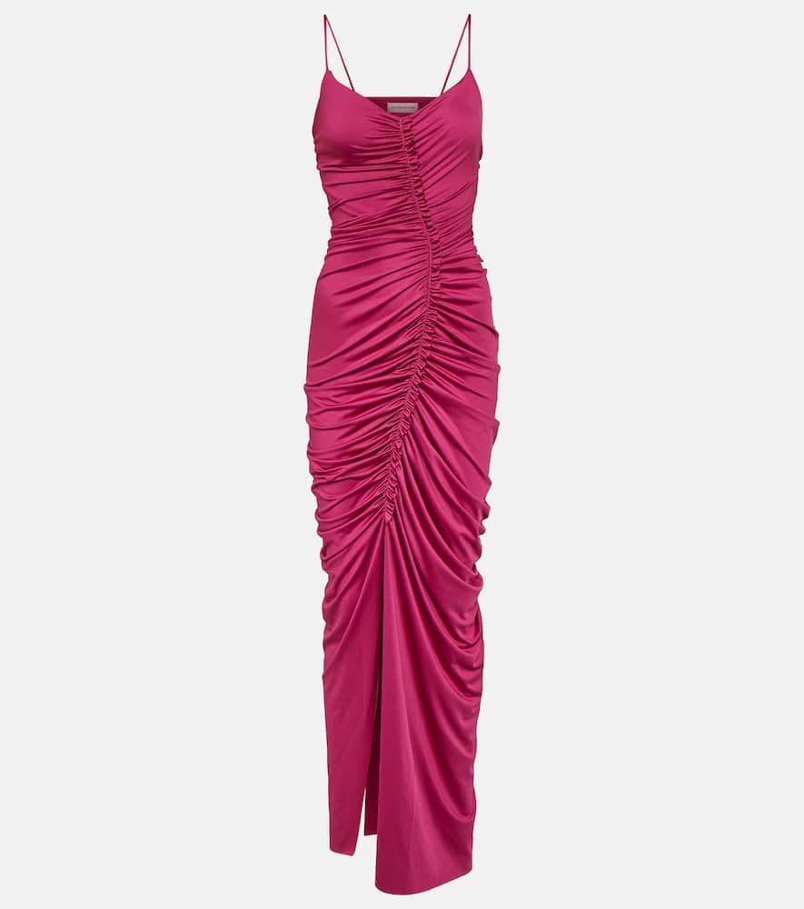 victoria beckham ruched jersey maxi dress