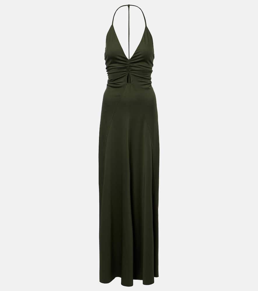 victoria beckham ruched maxi dress