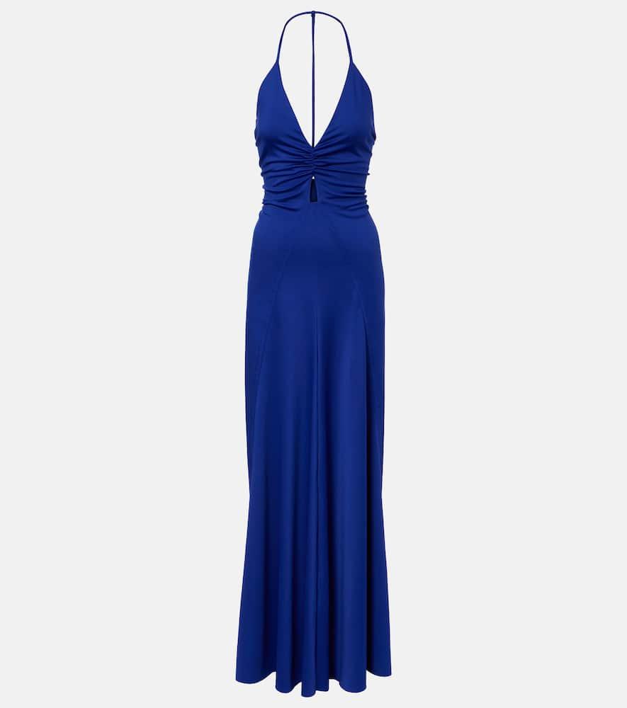victoria beckham ruched maxi dress