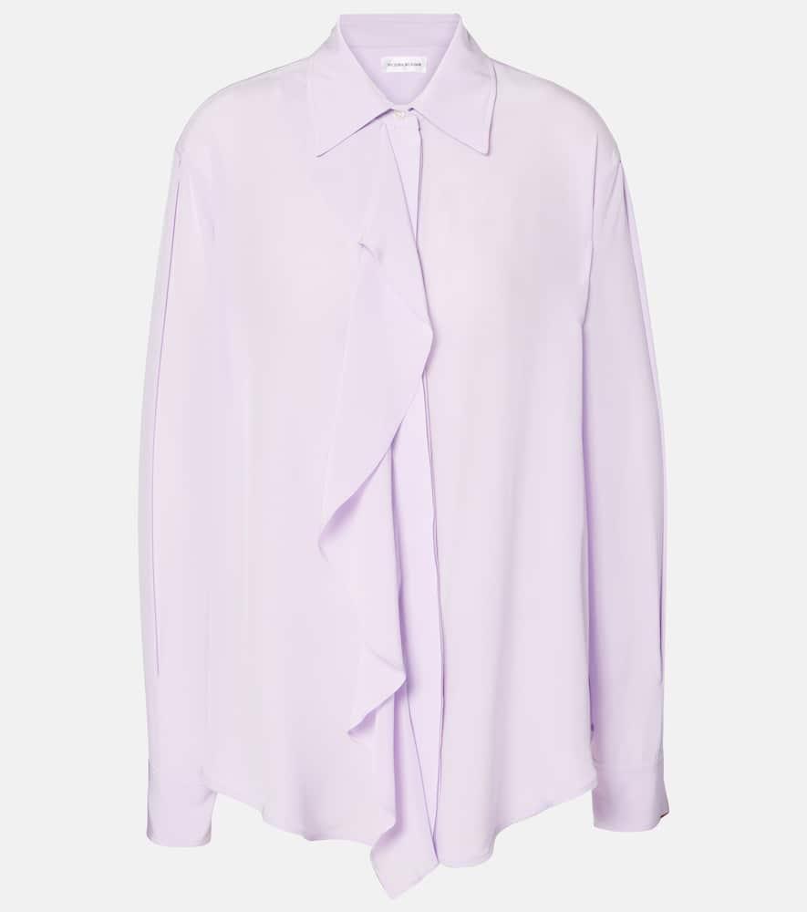 victoria beckham ruffled asymmetric silk blouse