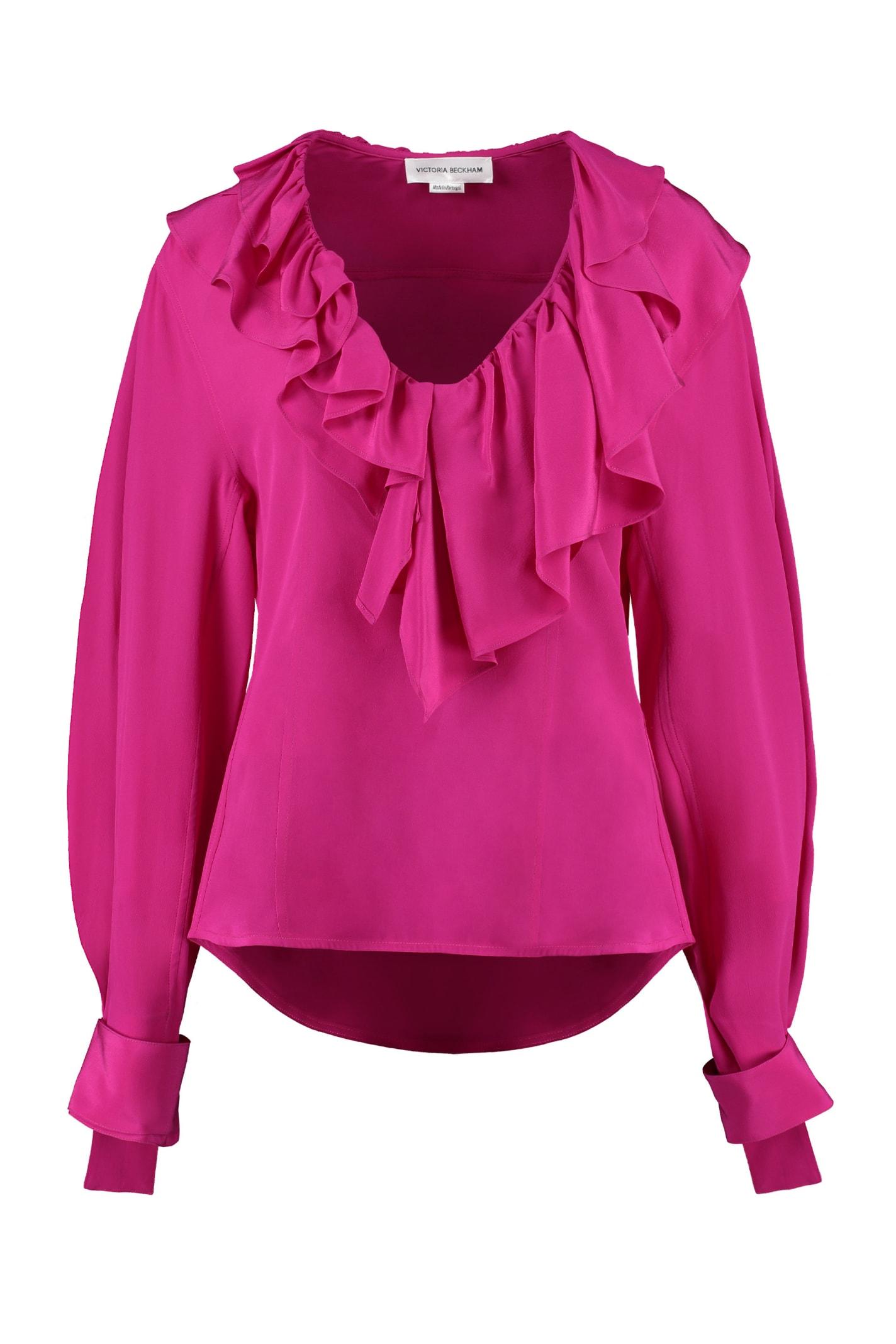 victoria beckham ruffled silk blouse