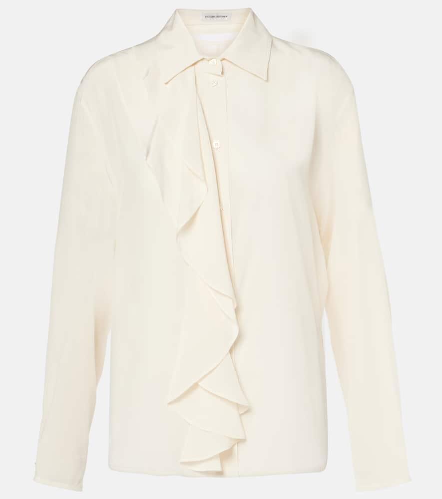 victoria beckham ruffled silk blouse