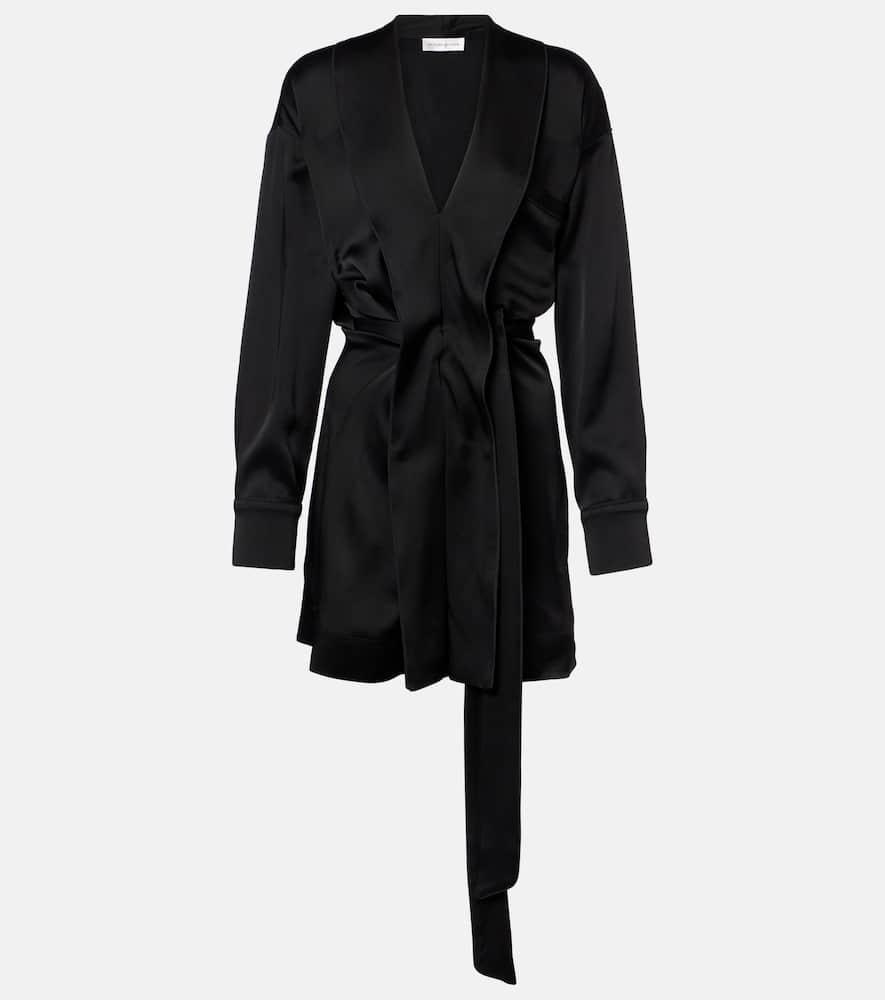 victoria beckham satin wrap dress