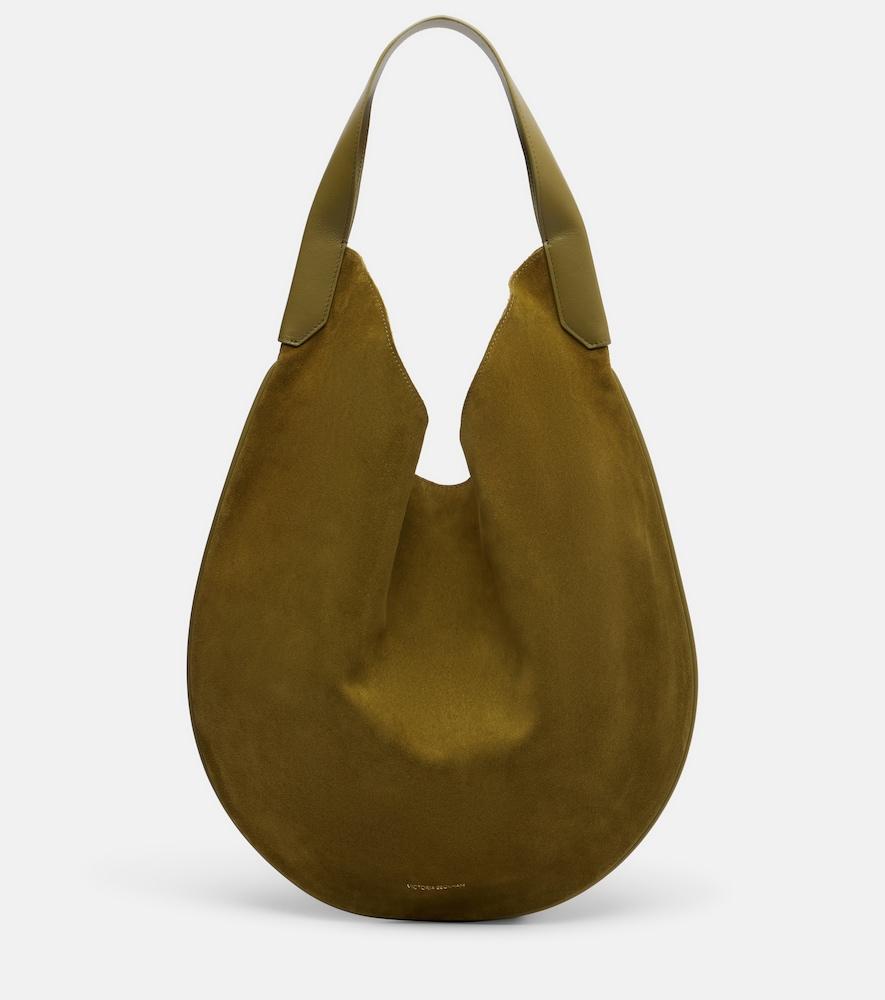 victoria beckham soft plié suede shoulder bag