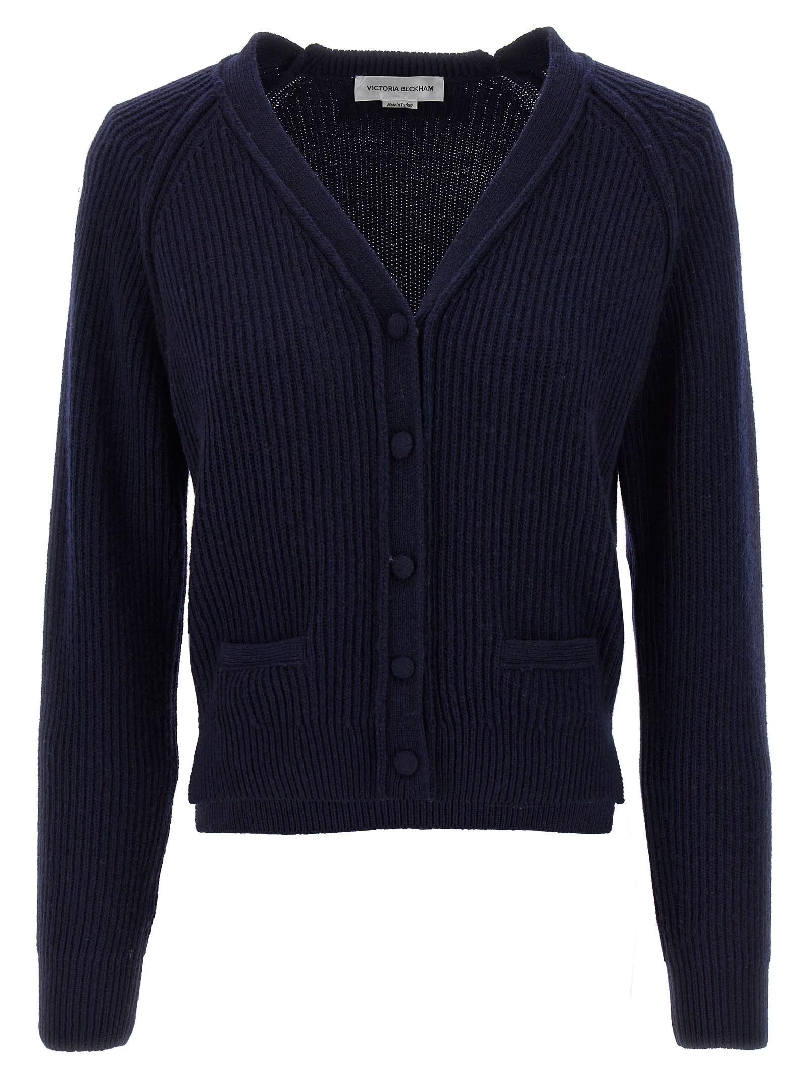 victoria beckham stepped hem cardigan