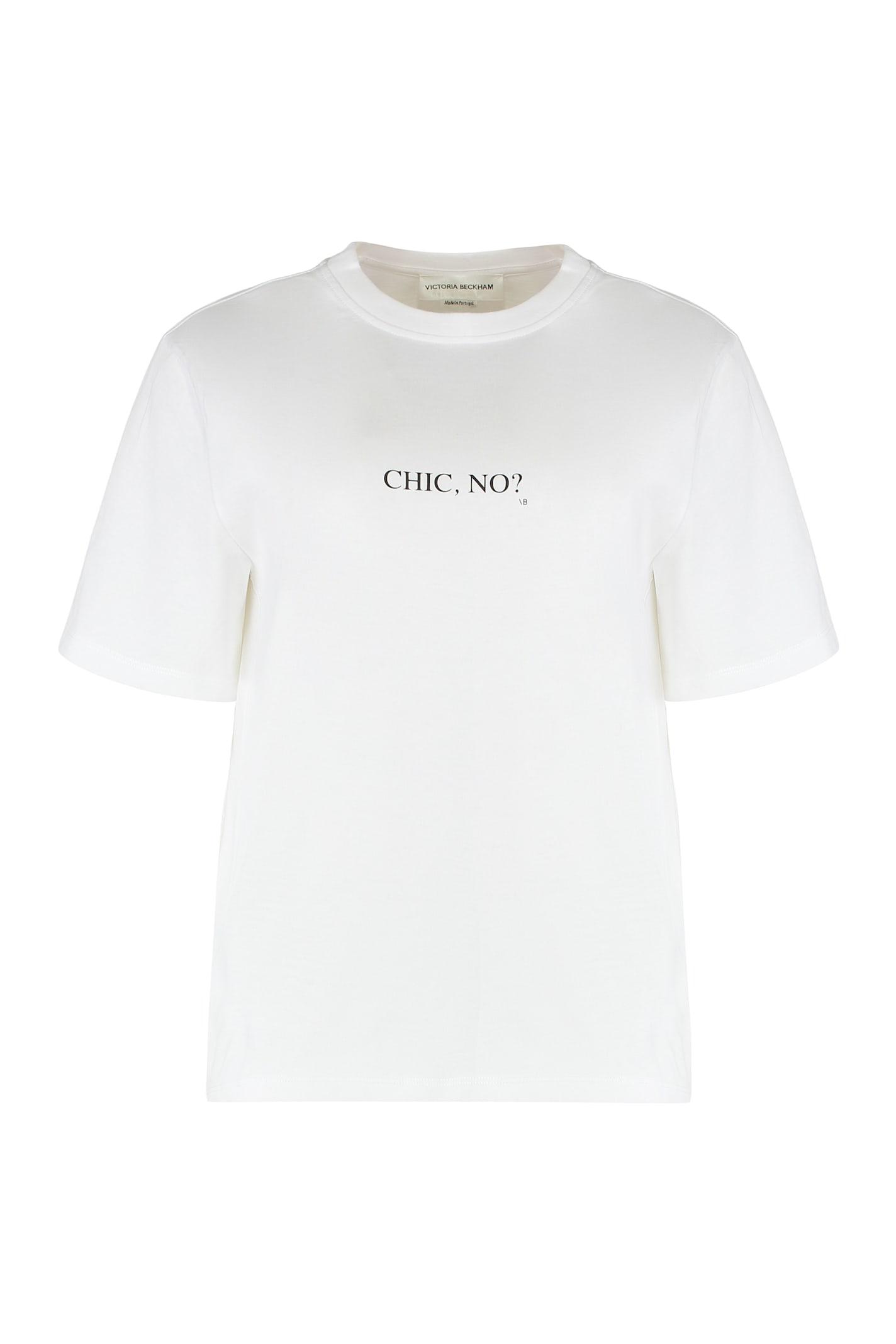 victoria beckham t-shirt in cotton with print