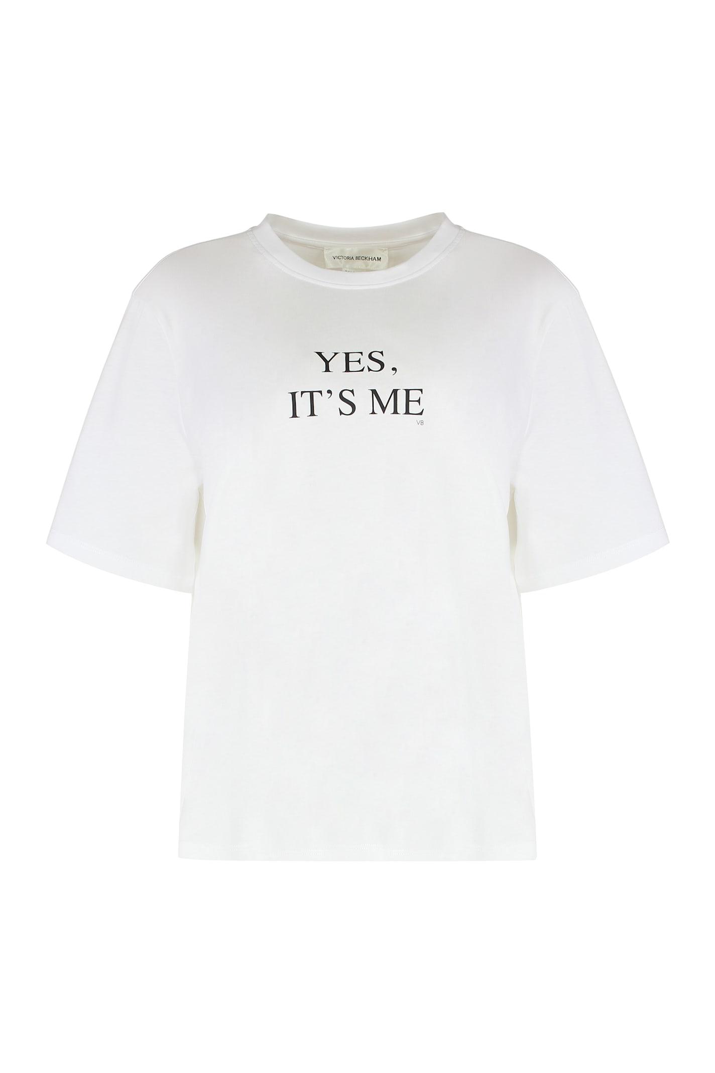 victoria beckham t-shirt in cotton with print