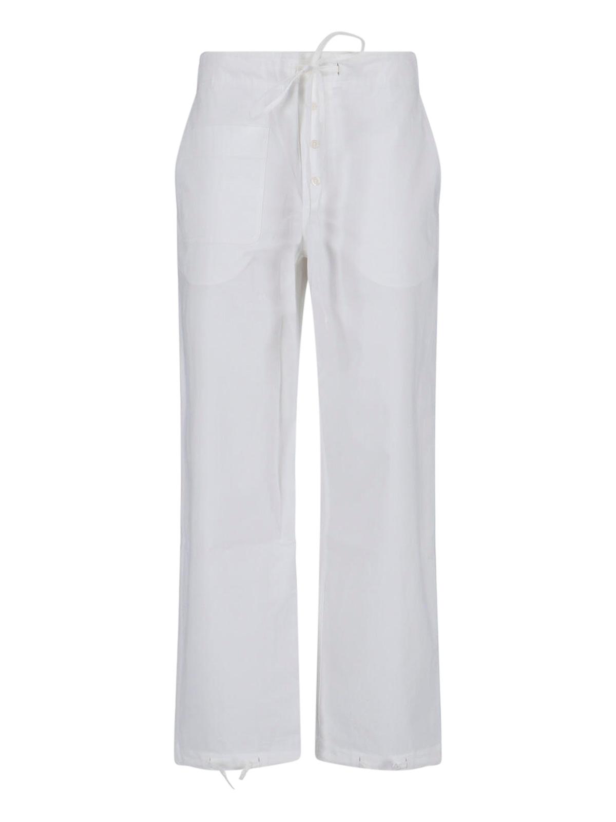 victoria beckham trousers white cotton - women