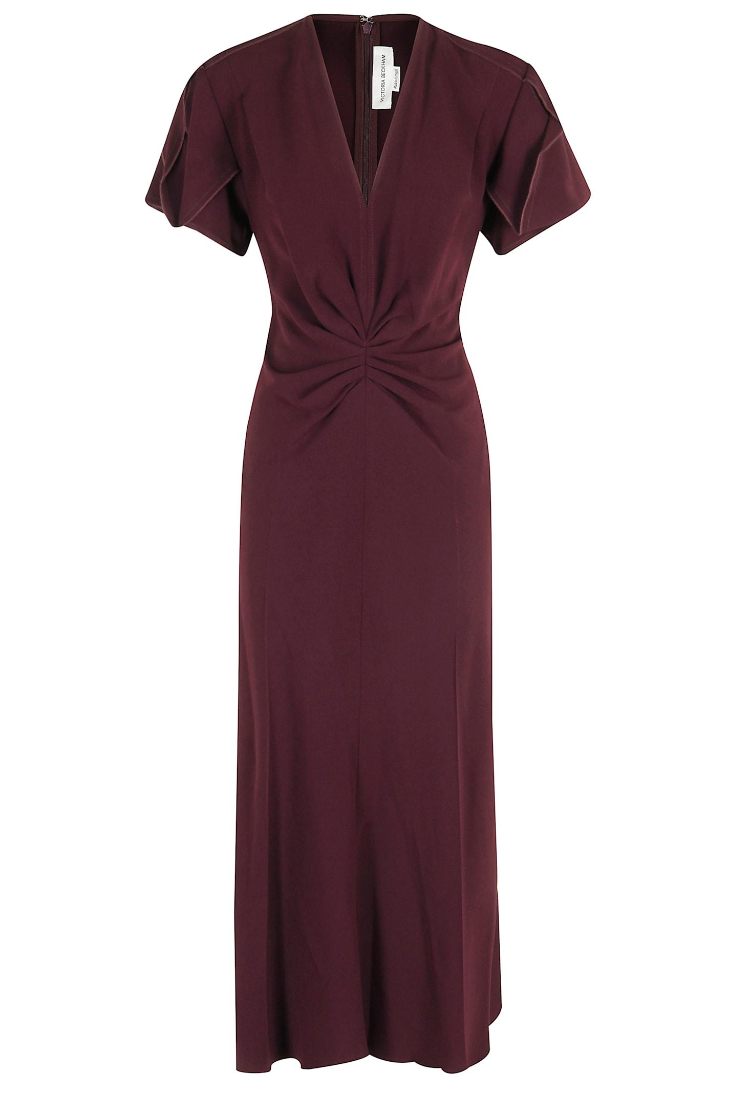 victoria beckham v-neck bella midi dress